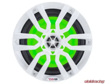 DS18 HYDRO White 375 Watts 8" 2-Way Marine Speakers with Integrated RGB LED Lights - NXL-8