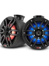 DS18 HYDRO Black 6.5" 300 Watts Short Marine Towers with Flat and Pole Mount RGB LED Lights                                     - NXL-PS6BK - Image 5