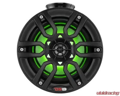 DS18 HYDRO Black 6.5" 300 Watts Short Marine Towers with Flat and Pole Mount RGB LED Lights - NXL-PS6BK