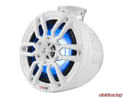 DS18 HYDRO White 6.5" 300 Watts Short Marine Towers with Flat and Pole Mount RGB LED Lights - NXL-PS6W