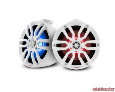 DS18 HYDRO White 8" 375 Watts Short Marine Towers with Flat and Pole Mount RGB LED Lights - NXL-PS8W