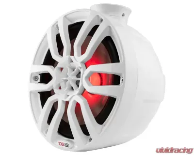 DS18 HYDRO White 8" 375 Watts Short Marine Towers with Flat and Pole Mount RGB LED Lights - NXL-PS8W