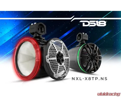 DS18 NXL 8" Marine and Powersports Empty Tower LED RGB Lights -White - NXL-X8TP/WH.NS