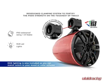 DS18 NXL 8" Marine and Powersports Empty Tower LED RGB Lights -White - NXL-X8TP/WH.NS