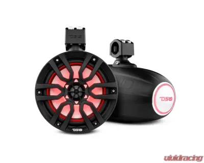 DS18 375 Watts Black Hydro 8" Marine Towers Speaker with Integrated RGB LED Lights - NXL-X8TP/BK
