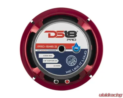 DS18 PRO 6.5" 500 Watts 2-Ohm Shallow Water resistant Cone Mid-Range Loudspeaker - PRO-SM6.2