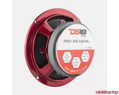 DS18 PRO-X 6.5" 500 Watts 4-Ohm Shallow Mid-Range Loudspeaker with Bullet - PRO-X6.4BMSL