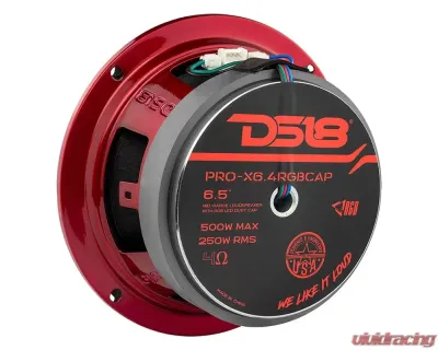 DS18 PRO-X 6.5" Mid-Range Loudspeaker with RGB Light Dust Cap 250 Watts Rms 4-Ohm - PRO-X6.4RGBCAP