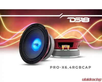 DS18 PRO-X 6.5" Mid-Range Loudspeaker with RGB Light Dust Cap 250 Watts Rms 4-Ohm - PRO-X6.4RGBCAP