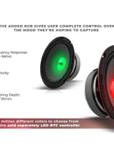 DS18 PRO-X 8" Mid-Range Loudspeaker with RGB Light Dust Cap 275 Watts Rms 4-Ohm                                     - PRO-X8.4RGBCAP - Image 8