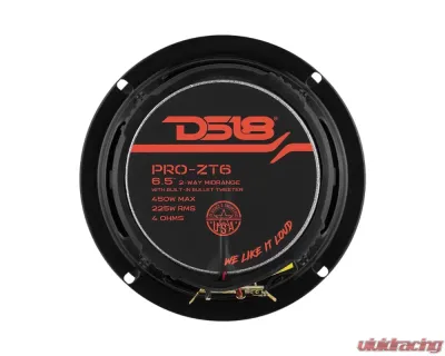 DS18 PRO-ZT 6.5" 450 Watts 4-Ohm Mid-Range Loudspeaker with Water resistance Cone Built-in Bullet Tweeter and Grill - PRO-ZT6