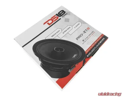 DS18 PRO-ZT 8" 500 Watts 4-Ohm Mid-Range Loudspeaker with Water resistance Cone Built-in Bullet Tweeter and Grill - PRO-ZT8