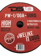 DS18 Red 50 Feet 1/0-GA Ultra Flex CCA Ground Power Cable                                     - PW-1/0GA-50RD - Image 2