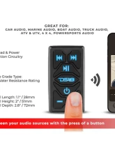 DS18 Marine And Powersports Waterproof Rocker Switch Bluetooth Audio Receiver With Controls                                     - RKS-BT - Image 9