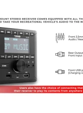 DS18 RV and Trailers Headunit 2.75" LCD screen , 2 Zones, 4 volts Output,HDMI, BT, RDS 4 X 50 Watts                                     - RV.R1 - Image 8