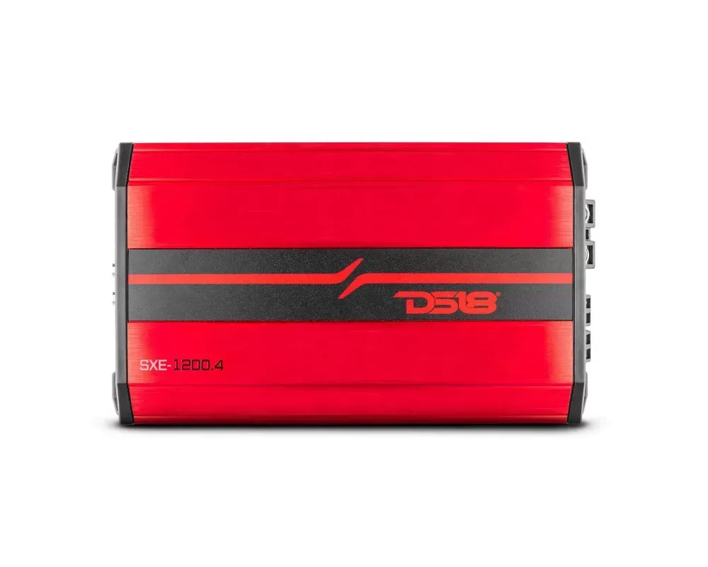 DS18 1200 Watts Red Full-Range Class AB 4-Channel Amplifier - SXE-1200.4/RD