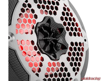 DS18 Black Carbon Fiber 125 Watts RMS 4-Ohm NXL 6.5" 2-Way Coaxial Marine Speaker w/ LED RGB Lights - CF-65M