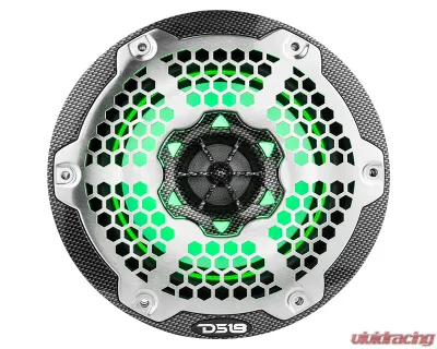 DS18 Black Carbon Fiber 125 Watts RMS 4-Ohm NXL 6.5" 2-Way Coaxial Marine Speaker w/ LED RGB Lights - CF-65M