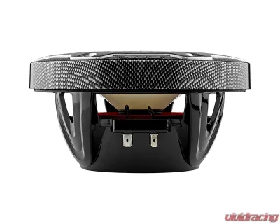 DS18 Black Carbon Fiber 125 Watts RMS 4-Ohm NXL 6.5" 2-Way Coaxial Marine Speaker w/ LED RGB Lights - CF-65M