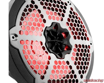 DS18 Black Carbon Fiber 125 Watts RMS 4-Ohm NXL 8" 2-Way Coaxial Marine Speaker w/ LED RGB Lights - CF-8M