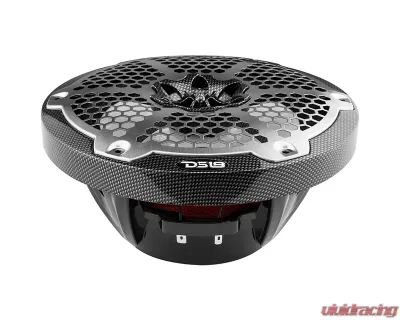 DS18 Black Carbon Fiber 125 Watts RMS 4-Ohm NXL 8" 2-Way Coaxial Marine Speaker w/ LED RGB Lights - CF-8M