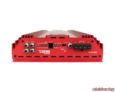 DS18 Red 10000 Watts RMS 1-Ohm Hooligan KO 1-Channel Amplifier w/ Voltmeter - H-KO10/RD