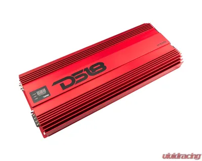 DS18 Red 10000 Watts RMS 1-Ohm Hooligan KO 1-Channel Amplifier w/ Voltmeter - H-KO10/RD
