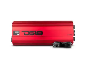 DS18 Red 10000 Watts RMS 1-Ohm Hooligan KO 1-Channel Amplifier w/ Voltmeter
