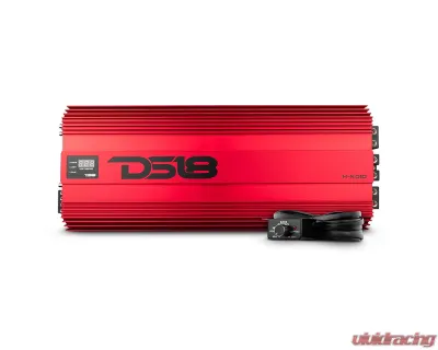 DS18 Red 10000 Watts RMS 1-Ohm Hooligan KO 1-Channel Amplifier w/ Voltmeter - H-KO10/RD