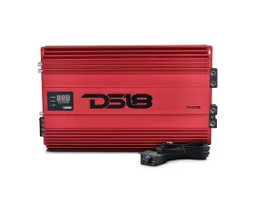 DS18 Red 5000 Watts RMS 1-Ohm Hooligan KO 1-Channel Amplifier w/ Voltmeter