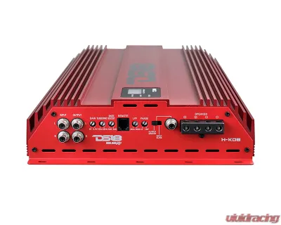 DS18 Red 8000 Watts RMS 1-Ohm Hooligan KO 1-Channel Amplifier w/ Voltmeter - H-KO8/RD
