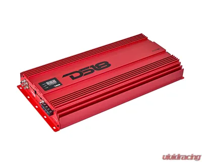 DS18 Red 8000 Watts RMS 1-Ohm Hooligan KO 1-Channel Amplifier w/ Voltmeter - H-KO8/RD