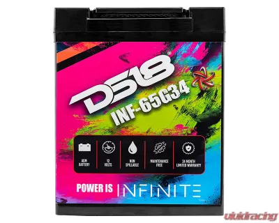DS18 INFINITE 65 AH 2000 Watts AGM Group 34 Power Cell 12 Volt Battery - INF-65G34AH