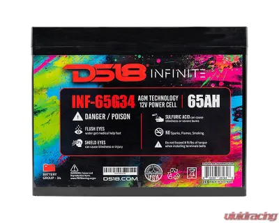 DS18 INFINITE 65 AH 2000 Watts AGM Group 34 Power Cell 12 Volt Battery - INF-65G34AH