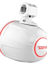 DS18 500 Watts White NXL 8" Compact Wakeboard Tower Speakers w/ Hybrid Mid-Range / Compression Driver Loudspeaker / RGB LED Lights & Speaker Cover                                     - NXL-X8PRO/WH - Image 2