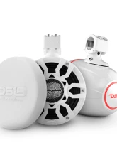 DS18 500 Watts White NXL 8" Compact Wakeboard Tower Speakers w/ Hybrid Mid-Range / Compression Driver Loudspeaker / RGB LED Lights & Speaker Cover                                     - NXL-X8PRO/WH - Image 2
