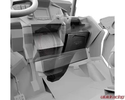 DS18 Glove Box 1200 Watts Carbon Fiber 10" Subwoofer Enclosure Polaris RZR 2014-2022 - RZR-GBSUB10LD