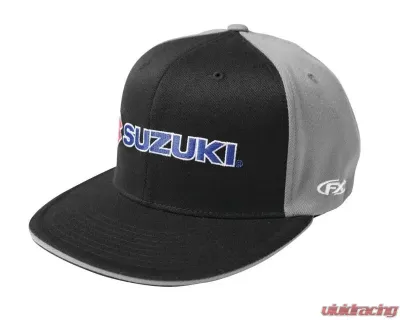 Factory Effex Black/Grey Small-Medium Suzuki Flex-Fit Hat - 15-88454