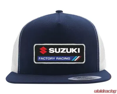 Factory Effex Navy Blue/White Suzuki Factory Snapback Hat - 22-86404
