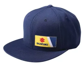 Factory Effex Navy Blue Suzuki Wedge Snapback Hat