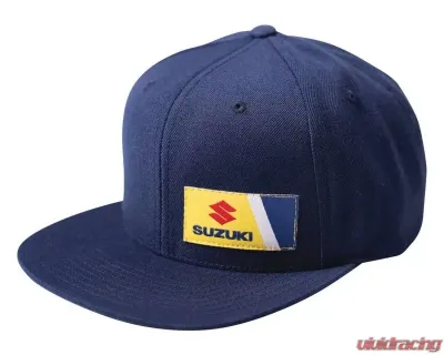 Factory Effex Navy Blue Suzuki Wedge Snapback Hat - 23-86400