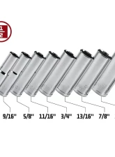 PowerBuilt 8-Piece 1/2-Inch Drive SAE 6-Point Deep Socket Set                                     - 640056 - Image 2