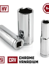 PowerBuilt 8-Piece 1/2-Inch Drive SAE 6-Point Deep Socket Set                                     - 640056 - Image 3