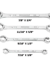 PowerBuilt 4-Piece SAE Flare Nut Wrench Set                                     - 640185 - Image 2