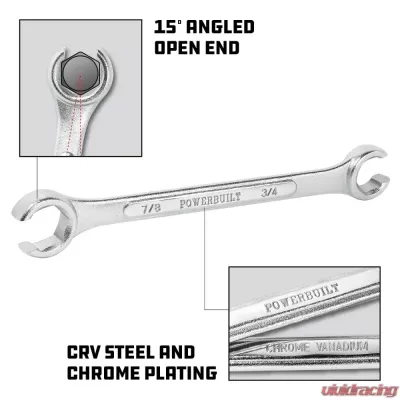 PowerBuilt 4-Piece SAE Flare Nut Wrench Set - 640185