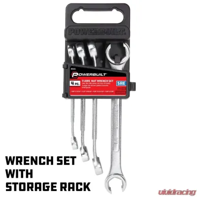 PowerBuilt 4-Piece SAE Flare Nut Wrench Set - 640185