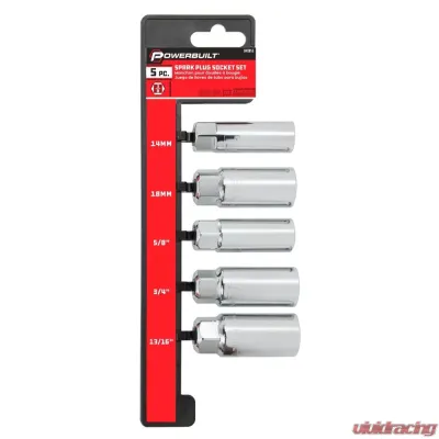 PowerBuilt 5-Piece 3/8-Inch Drive Spark Plug Socket Set - 640855