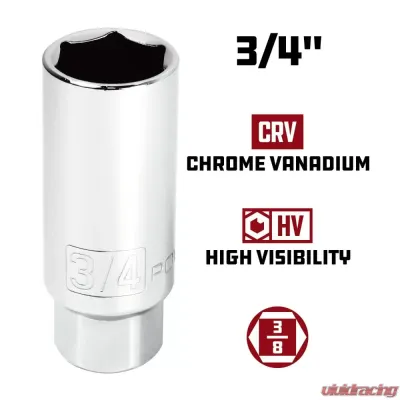 PowerBuilt 5-Piece 3/8-Inch Drive Spark Plug Socket Set - 640855