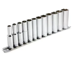 PowerBuilt 12-Piece 3/8-Inch Drive Metric 6-Point Deep Socket Set