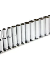 PowerBuilt 12-Piece 3/8-Inch Drive Metric 6-Point Deep Socket Set                                     - 645009 - Image 6